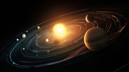 solar system planets orbiting sun