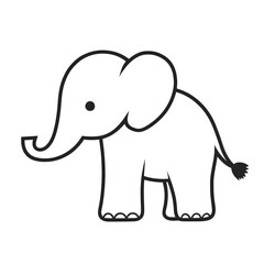 Obraz premium A minimalist monoline elephant outline, simple and adorable.