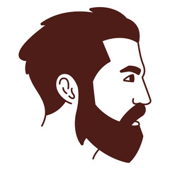 Male haircut profile filled stroke