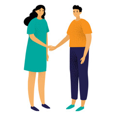 People shaking hands characters