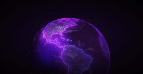 A captivating digital rendering of the Earth, showcasing a vibrant glow and a sense of technological advancement. The continents are clearly defined, hinting at global connectivity.