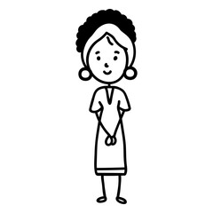Woman stick figure happy