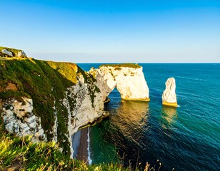 Coastal archway and cliffs