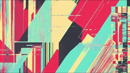 Vibrant abstract geometric animation with bold colors and dynamic patterns - Powered by Adobe