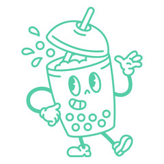 Obraz premium Cartoon bubble tea