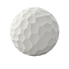 A light gray, polygonal sphere on a black background.