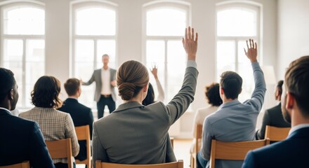 Obraz premium Corporate Communication and Active Participation: The essence of effective corporate communication and active participation comes alive within a contemporary interior.