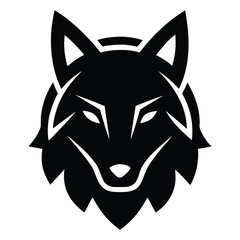 Black wolf head logo stylized geometric design animal symbol