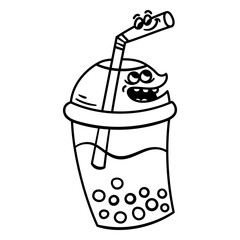 Playful bubble tea character design