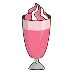 Strawberry milkshake dessert flat