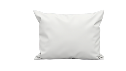 Blank white pillow mockup isolated on black background.