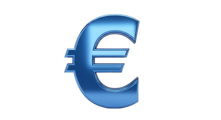 Obraz premium Shiny blue euro symbol isolated on transparent background