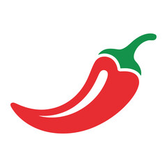 Simple flat vector illustration of a red chili pepper icon