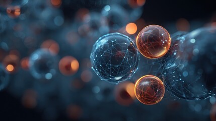 glowing spheres network connection