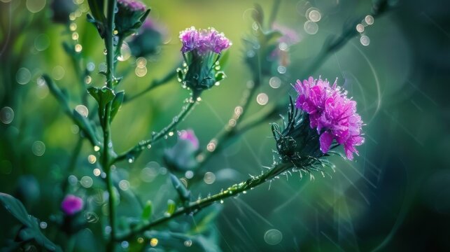 Close-Up of Blossoms: Delicate Petals, Stamens, and Romantic Glow