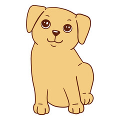 Cartoon labrador sitting down