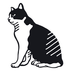 Cat muzzle stripe fur doodle