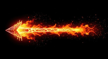 Fiery Arrow Streaking Through Darkness with Explosive Trails