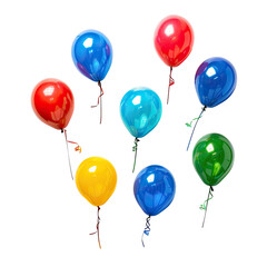 and keyword list based on the image.. Flying Colorful Balloons Rise Upward on Black Background