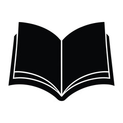 Open black book with white pages and cover edges open book reading