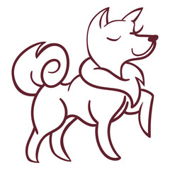 Dog character happy stylish
