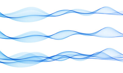 Abstract Background, Transparent Waved Lines. Soft Blue Smoke Wave BG. Colorful Gradient Flowing Wavy Lines. Vector illustration.