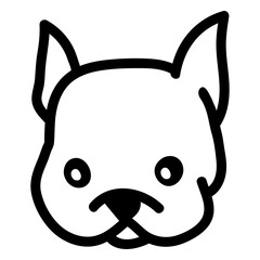 French bulldog face outline