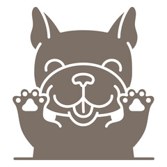 French bulldog with his paws up