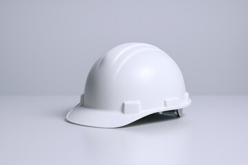 Fototapeta premium White Hard Hat on Surface, Safety Equipment for Construction Workers, Engineer and Industrial Professionals