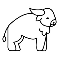 Ox farm animal side-view
