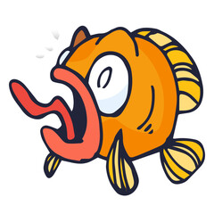 Orange fish cartoon