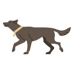 Playful illustrated dog design with a collar