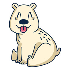 Polar bear with tongue out cartoon