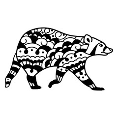 Raccoon from side mandala style