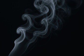 Obraz premium Ethereal Smoke Stream: Captivating White Plumes Against a Dark Background, Abstract and Mesmerizing