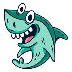 Silly shark cartoon