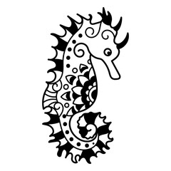 Spiked seahorse from side mandala
