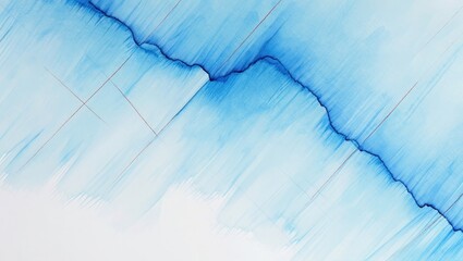 Blue ink wash abstract with dark jagged line paint