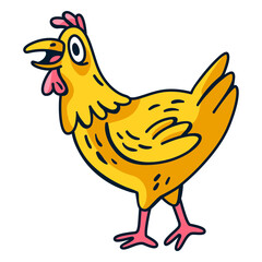 Yellow chicken cartoon