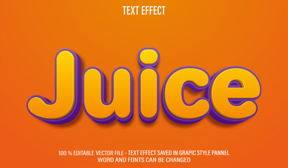 Juice 3d editable text effect style