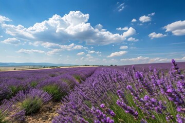 Fototapeta premium Captivating lavender field in full bloom provence landscape photography vibrant daytime scenic panoramic view nature's beauty