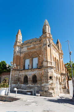 Palazzina dei Quattro Pizzi is located in the Arenella district of Palermo, it became the private residence of Vincenzo Florio. Palermo, Sicily, Italy.