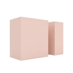 Obraz premium Two light pink rectangular boxes on a black background.