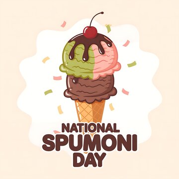 National spumoni day ice cream illustration