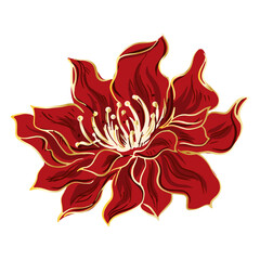 Chinese red flower design