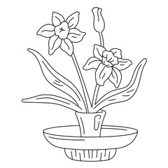 Elegant line art floral illustration
