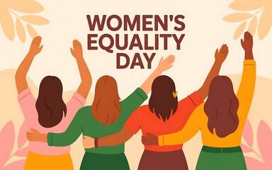 Womens equality day celebration with raised hands