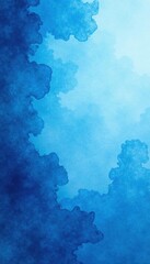 Deep blue shades blend softly, showing unique watercolor paper texture , abstract art, swirl