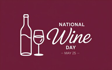 National wine day celebration with bottle and glass