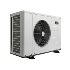 Outdoor air conditioner unit with metal casing and fan for efficient cooling and heating solutions
